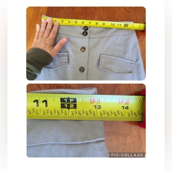 Mare Mare x Anthropologie Midi Utility Skirt XS Gray High Waist Button Down - Picture 4 of 6